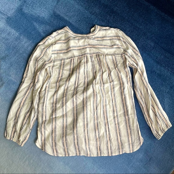 ⚠️LAST CHANCE NWT LOFT Stripe Peasant Long Sleeve Top - Picture 2 of 3